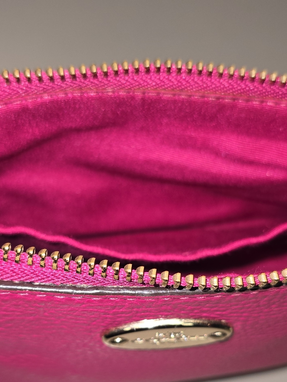 Coach Pink Fuchsia Pebbled Leather Mini Shoulder Bag Gold Chain F53340 - Picture 13 of 16